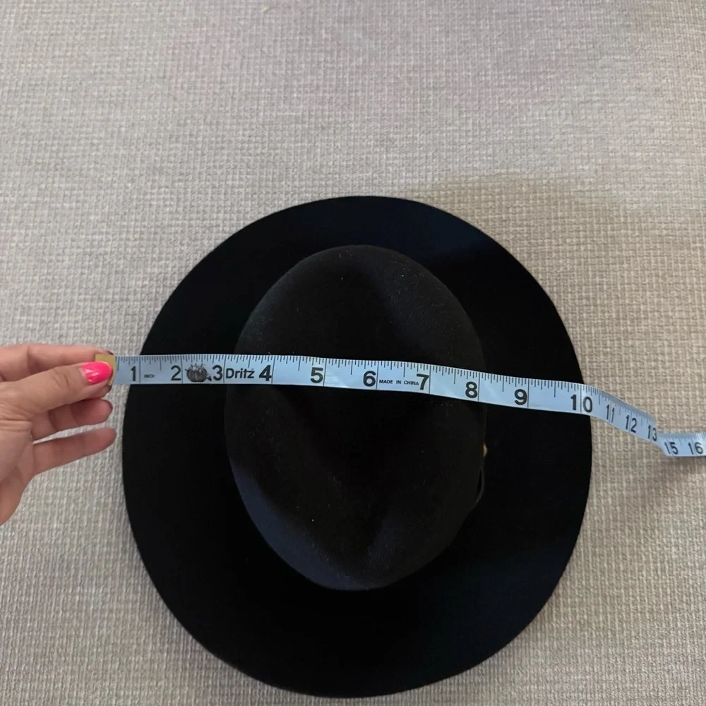 rag & bone Sleek Black Fedora wool hat size small